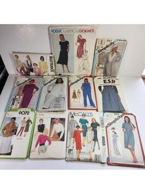 Sewing Patterns Lot of 11 Vogue Simplicity Butterick McCalls Cut Vintage 70s 80s